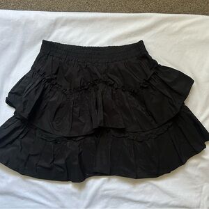 Topshop Elegant Black Ruffled Mini Skirt